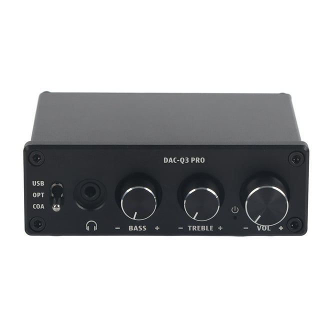 M Buder DAC Q3 PRO Decodificador de Audio Digital Avanzado con Amplificador para Auriculares 3.5mm, Interfaz RCA Bañada en Oro, Rango 20Hz-20kHz, Múltiples Entradas (Negro, 20.00 cm / 7.87 inches)