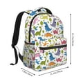 thumbnail image 2 of Honeii Cute Dinosaur Print Backpack for Both Men and Women, Basic Bookbag for College, Work, or Travel,Rucksack Computer Bag-One Size, 2 of 5