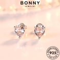 thumbnail image 3 of BONNY Joyería Plata 925 Stud Diamond Pendientes Perla Original Moissanite Mujer M019, 3 of 4