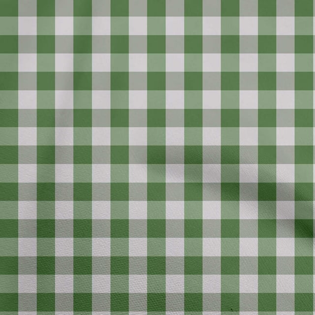 oneOone Viscose Chiffon Green Fabric Check Sewing Material Print Fabric By The Yard 42 Inch Wide