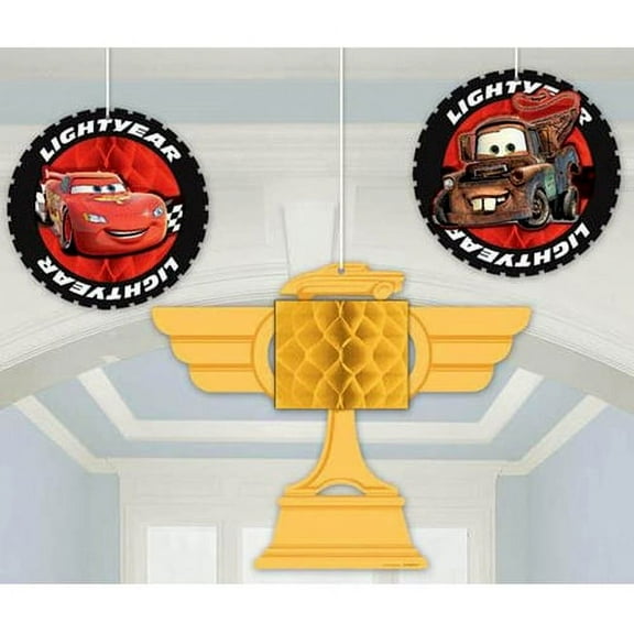 Cars Honeycomb Hanging Decorations (3ct)