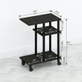 thumbnail image 3 of Furinno Tomi C-Shape End Table, Side Table with Wheels, for Couch & Sofa, Espresso/Black, 3 of 6