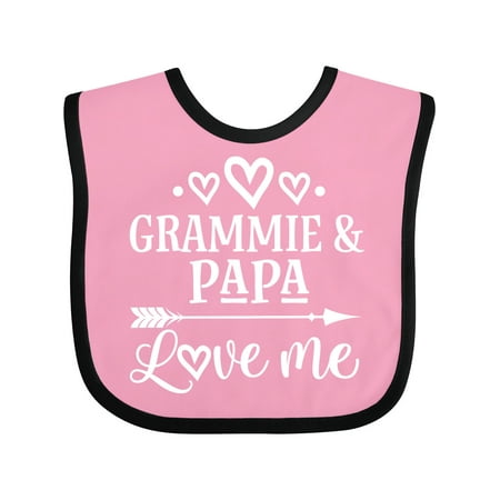 

Inktastic Grammie and Papa Love Me Gift Baby Boy or Baby Girl Bib