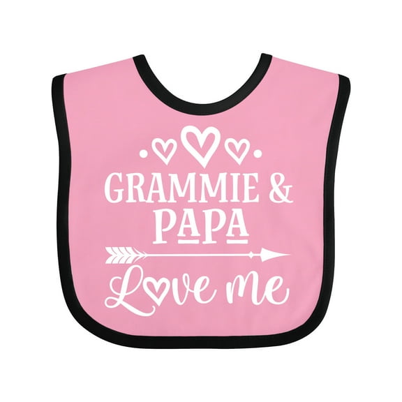 Inktastic Grammie and Papa Love Me Boys or Girls Baby Bib