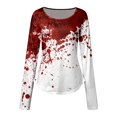 thumbnail image 4 of Women's Long Sleeve Basic T Shirts Tees Halloween Print T-Shirt Tops, 4 of 5