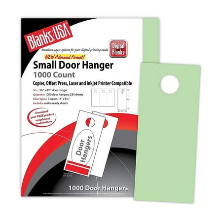 Blanke 3.67 x 8 1/2 67 lbs. Digital Bristol Cover Door Hanger Green LDH310B6GR