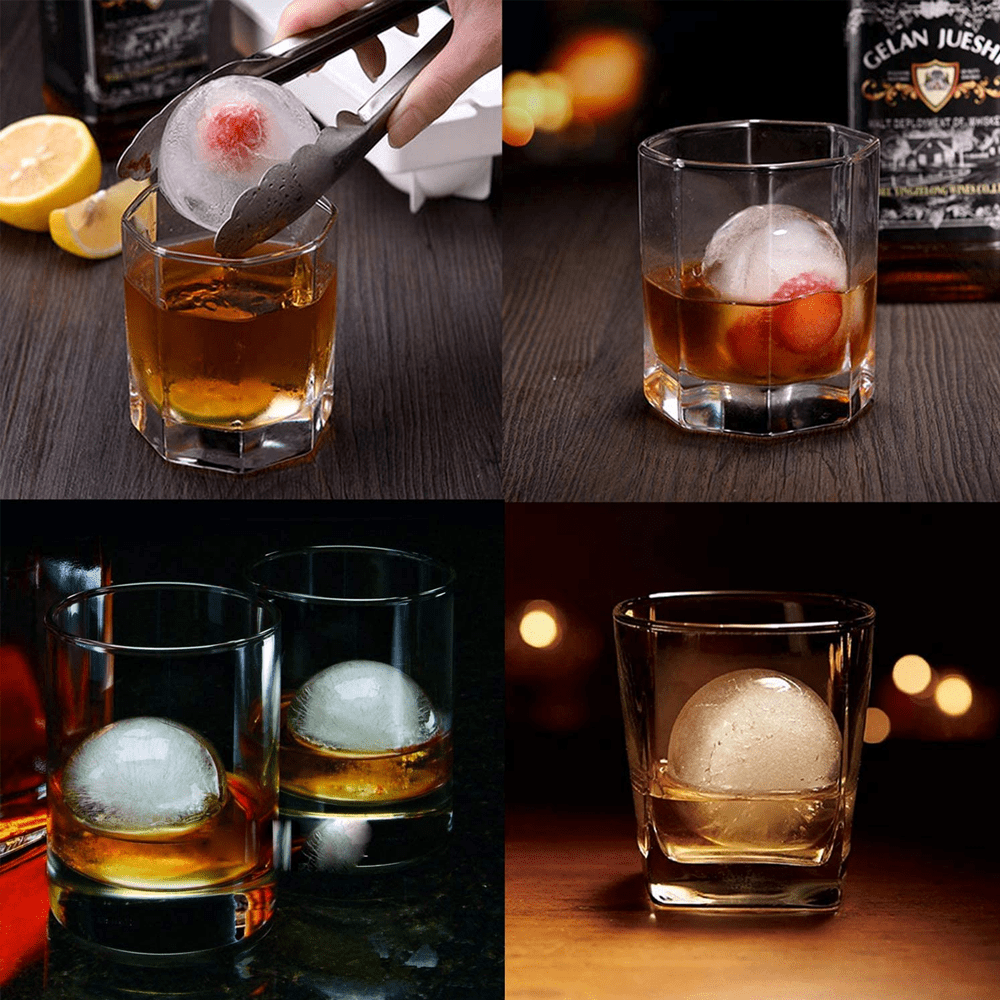 Bar Whiskey Round Ice Cube Maker Silicone Large Ball Shape - Temu