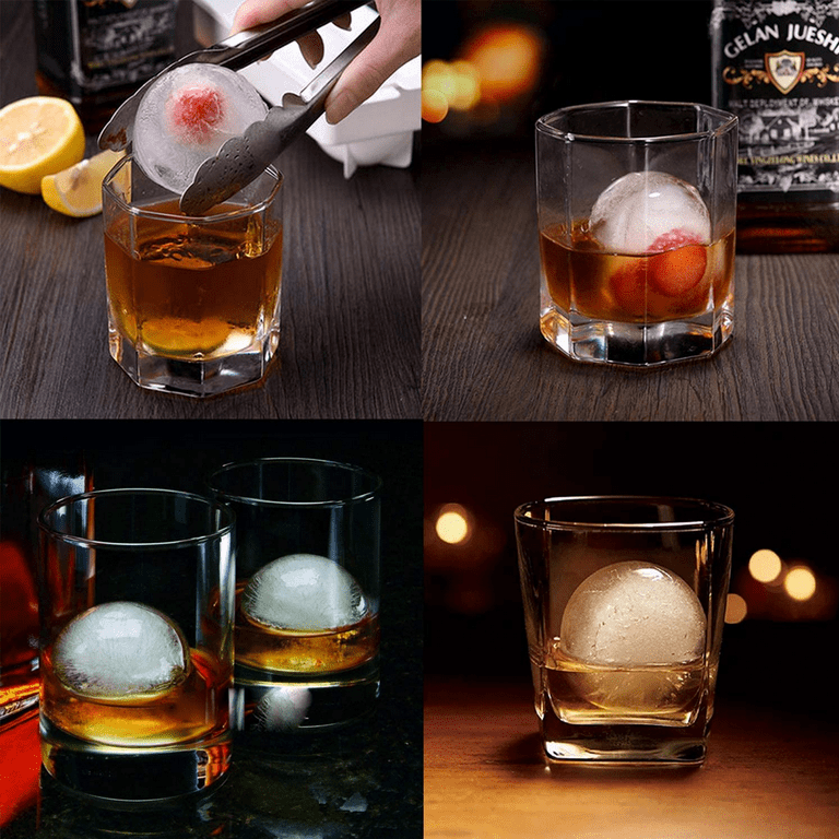 Sohindel Silicone Ice Cube Tray Sphere Round Ice Ball Maker, Ice Balls Mould for Chilled Drinks Whiskey Cocktails - Orange