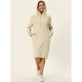 thumbnail image 2 of DARING DIVA Pullover Sweatshirt Long Sleeve Hoodie Dress with Pockets S Apricot, 2 of 6