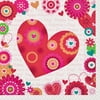 20 Valentine's Hearts In Bloom Lunch Napkins