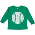thumbnail image 3 of Inktastic Distressed Baseball in White Boys or Girls Long Sleeve Toddler T-Shirt, 3 of 5