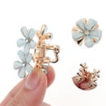 thumbnail image 2 of Unique Bargains 1 Pc Fashion Double Flower Hair Clips Hairdo Clip Blue, 2 of 5