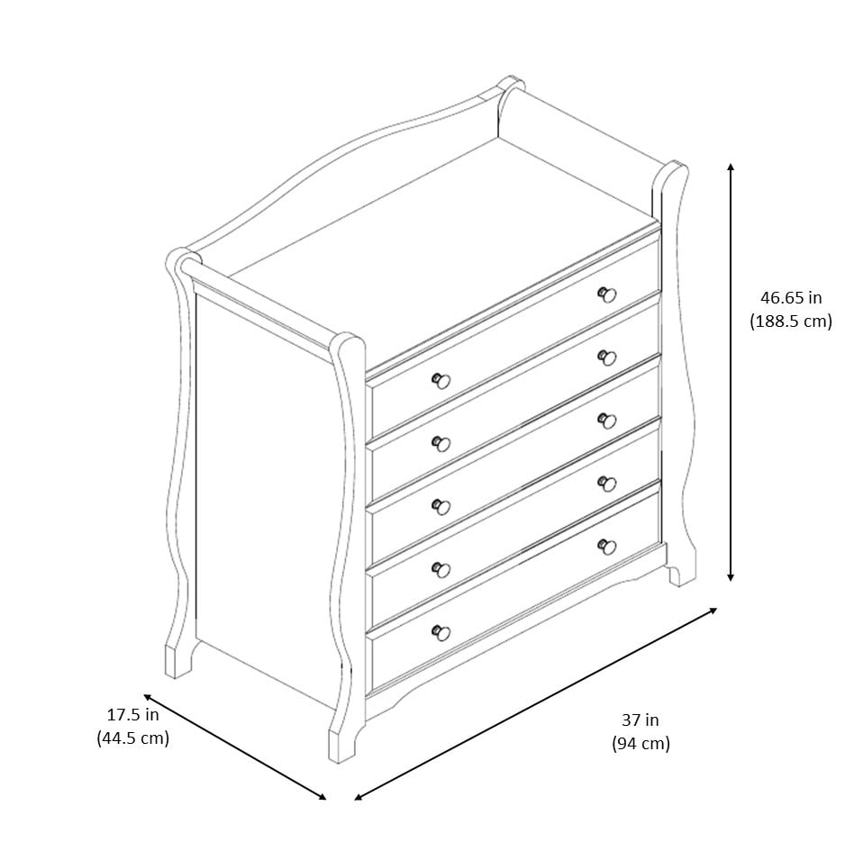 storkcraft avalon 5 drawer dresser