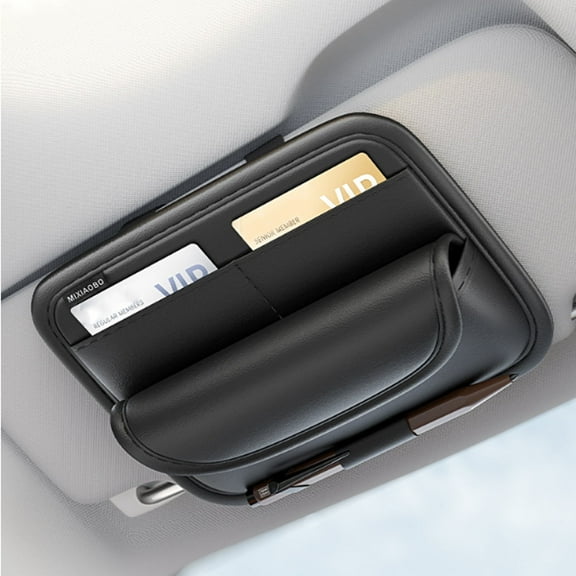 Car Sun Visor Organizer, Sunvisor Organizers for Auto - Car Visor Accessories for Men with Picture Frame and Sunglasses Holder, Truck Visor Organizer, Car Inter Accessories Your Car Must Haves（Black）