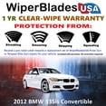 thumbnail image 2 of 2012 BMW 335is Beam Wiper Blades Wipers w/1yr Warranty (Set of 2) (WiperBladesUSA), 2 of 5