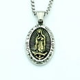 thumbnail image 3 of VIVIDELLE Stainless Steel Catholic Our Lady Of Guadalupe Gold Pendant Necklace Men, 3 of 6