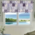 thumbnail image 3 of Spring Floral Farmhouse Short Window Curtain Valances, Dark Purple Flowers Patchwork Grid Bohemia Rod Pocket Kitchen Valances for Living Room Bedroom Bathroom Cafe 60" x 18", 3 of 8