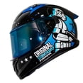 thumbnail image 1 of Casco para motociclista talla L integral trooper negro brillo azul Shaft azul, 1 of 3