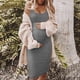 thumbnail image 1 of Vestido mujer embarazada Qarigey Sin mangas vestido Corto color Sólido Ropa de verano Gris 3XL, 1 of 5
