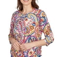 thumbnail image 4 of Alfred Dunner Womens Petite Paisley Three Quarter Sleeve Top, 4 of 4