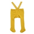 thumbnail image 2 of Newborn Baby Suspender Overall Pantyhose Solid Color High Waist Ribbed Knit Tights Infant Spring Autumn One-piece Leggings, 2 of 7