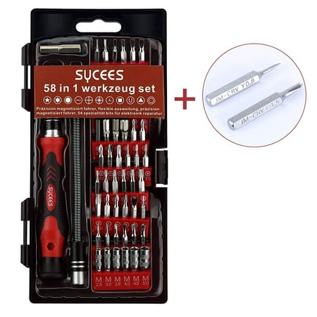 Screwdriver set, SYCEES 60 in 1 with 56 bits Magnetic screwdriver repair tool set for cell phone like Apple iPhone 7 6s 6 5s 5 and Samsung s5, Tablet, PC, Laptop, Clock, Camera, Glasses,