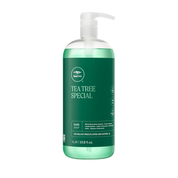 Tea Tree Hand Soap, jabón líquido para manos con árbol de té, limpia a profundidad y refresca, 1 L