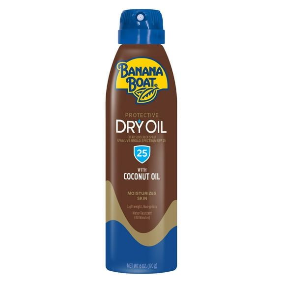 Banana Boat Protective Dry Oil Clear Spray Sunscreen SPF 25, 6oz
