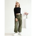 thumbnail image 5 of Gyratedream Kids Girls Baggy Cargo Pants Elastic Waist Drawstring Loose Fitting Work Pants Casual Joggers Pants with Pockets 7-14 Years, 5 of 8
