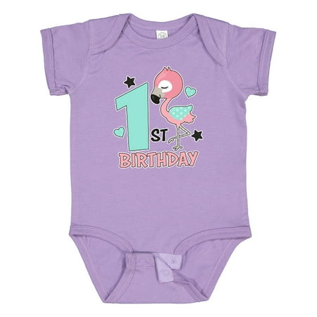 

Inktastic 1st Birthday with Flamingo Stars and Hearts Gift Baby Girl Bodysuit