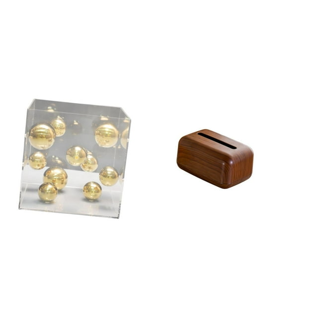 Caja cuadrada de acrílico,Adorno de bola cuadrada con cubierta acrílica para decoración del hogar,porta pañuelos de papel,Funda de polipropileno para caja de pañuelos desechables para sala
