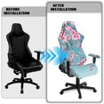 thumbnail image 5 of Xixirimido Cherry Blossom Blue Print Gaming Chair Covers, 3D Printing Stretchable Computer Chair Slipcover Soft Non-Slip Gamer Chair Cover with Armrest Covers, 5 of 8