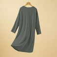 thumbnail image 5 of YHAJDS Women Fall Winter Sleepwear,Sleepwear For Women Nightgown,Solid Color Long Sleeve Loose Robe Style Casual Sleep Dress For Winter, 5 of 5