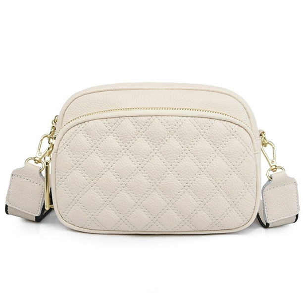Bolso bandolera de cuero de vaca FLhrweasw con rombos color blanco