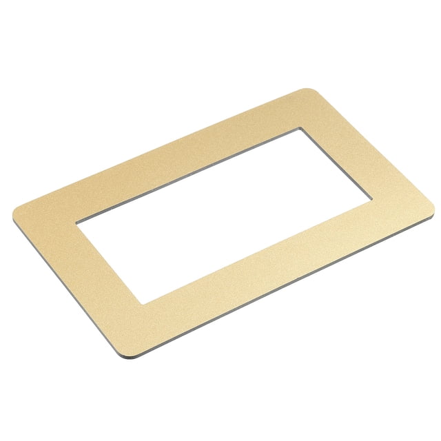 Placa de contorno de interruptor de doble gang de plástico de aluminio tono dorado brillante 216mm x 130mm
