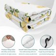 thumbnail image 4 of Full Quilt Set 78''x90'', Lemon Yellow Lightweight Bedspread Coverlet Set with 2 Pillow Shams, Modern Country Flower Floral Summer Spring Breathable All Season Quilt Bedding for Bedroom/Guest Room, 4 of 9