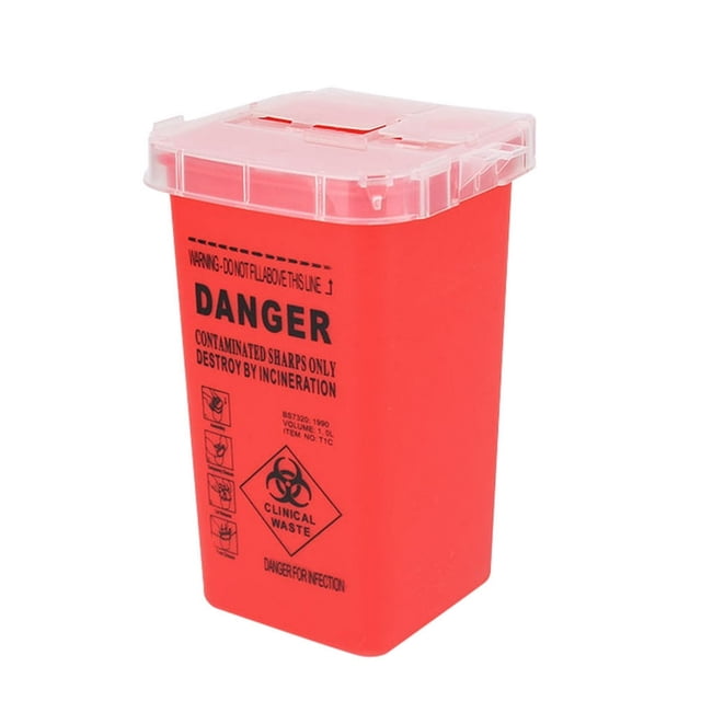 MesaSe 2 Pcs Contenant de Disposition pour Objets Tranchants Diabétiques - Format Compact pour le Voyage (Rouge)