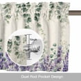 thumbnail image 6 of Eucalyptus Leaves Lavender Valance Curtain for Windows Watercolor Plants Vintage Rod Pocket Curtain Valances Short Window Treatments Panels for Kitchen Bathroom Laundry Room Basement 60 x 18 Inch, 6 of 9
