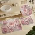 thumbnail image 6 of Pink Romantic Roses Shower Curtain 4 Piece Sets with Non-Slip Rugs,Toilet Lid Cover and Bath Mat Modern Flower Plants Floral Waterproof Shower Curtain with 12 Hooks Bathroom Set Home Decor, 6 of 8