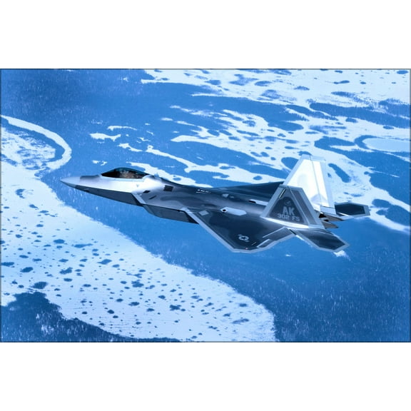 24"x36" Gallery Poster, 477th Fighter Group F 22 Raptor