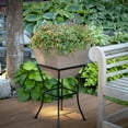 thumbnail image 5 of RTS Home Accents 20" Square Garden Planter with Wrought Iron Stand for Indoor or Outdoor Gardening, Oak Color, 5 of 6
