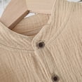 thumbnail image 5 of Toddler Baby Boy 2-Piece Summer Outfit Textured Short Sleeve Button Shirt & Elastic Waist Shorts Casual Daily Wear, 5 of 7