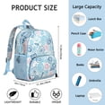 thumbnail image 4 of Spiral Seashell Student Backpack - Durable Oxford Fabric Travel and School Backpack with Cute Fish and Tropical Coral Print, Comfortable Dual Shoulder Support, 4 of 6