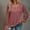 Red, variant on Women's Plus Size Tops Womens Casual Lace ing Long Sleeve Solid Color V Neck Pullover Top Blouse T-shirt