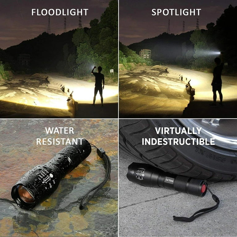 PANYUE 1000LM LED Security Tactical Flashlight Self Defense Multifunction  Outdoor Survival Torch XML T6 Torchlight