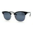thumbnail image 4 of Iconic Half Rim Gentlemanly Hipster Fashion Horn Temple Sunglasses Black Gold - Black, 4 of 7