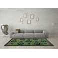 thumbnail image 3 of Ahgly Company Indoor Rectangle Abstract Turquoise Blue Modern Area Rugs, 5' x 8', 3 of 4