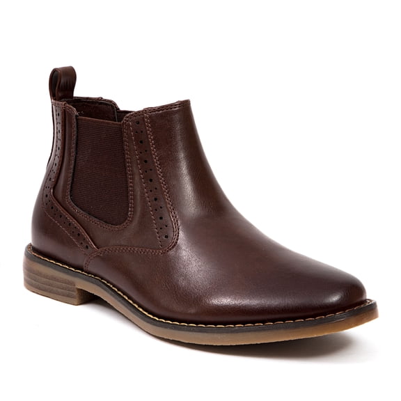 Deer Stags Boys' Malcom Jr. Dress Comfort Chelsea Boot - Dark Brown - 13 Little Kid Medium