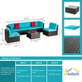 Walsunny 7 Pieces Patio Furniture Sets Outdoor AllWeather Sectional Patio Sofa Set PE Rattan