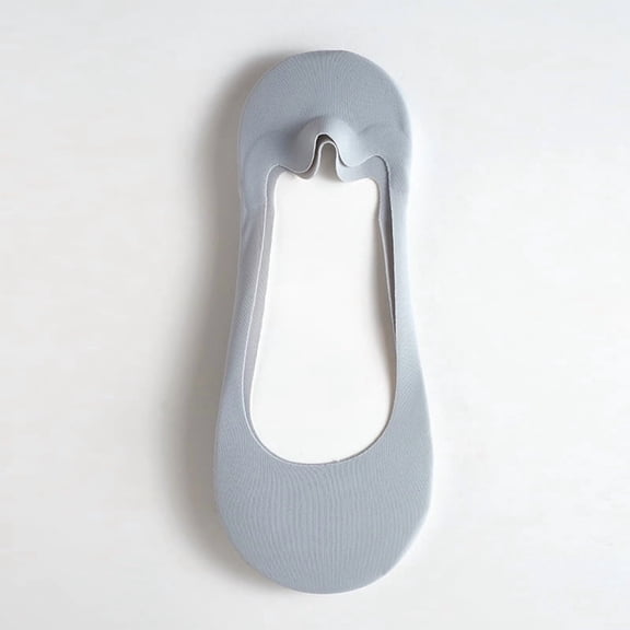 XmhyTop-A Grey No-Show Socks, 5 Pairs Invisible Non Slip Socks for Flats, One Size Hidden Socks